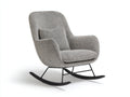 Mecedora 80 x 92 x 100 cm - Gris y negro - Tapizado texturizado con respaldo alto y base curva