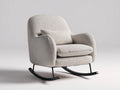 Mecedora 82 x 92 x 96 cm - Gris claro y negro - Tapizado texturizado con respaldo redondeado y base curva