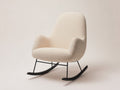 Mecedora tapizada 78x90x98 cm - beige y negro - respaldo alto envolvente con reposabrazos y patines curvos - diseño moderno para salón y dormitorio